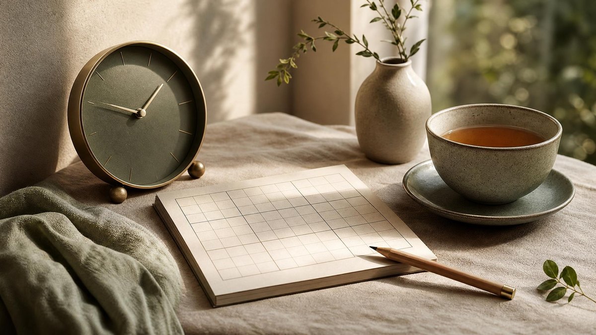 A calm editorial still life for How to Choose a Sudoku for the Time You Have