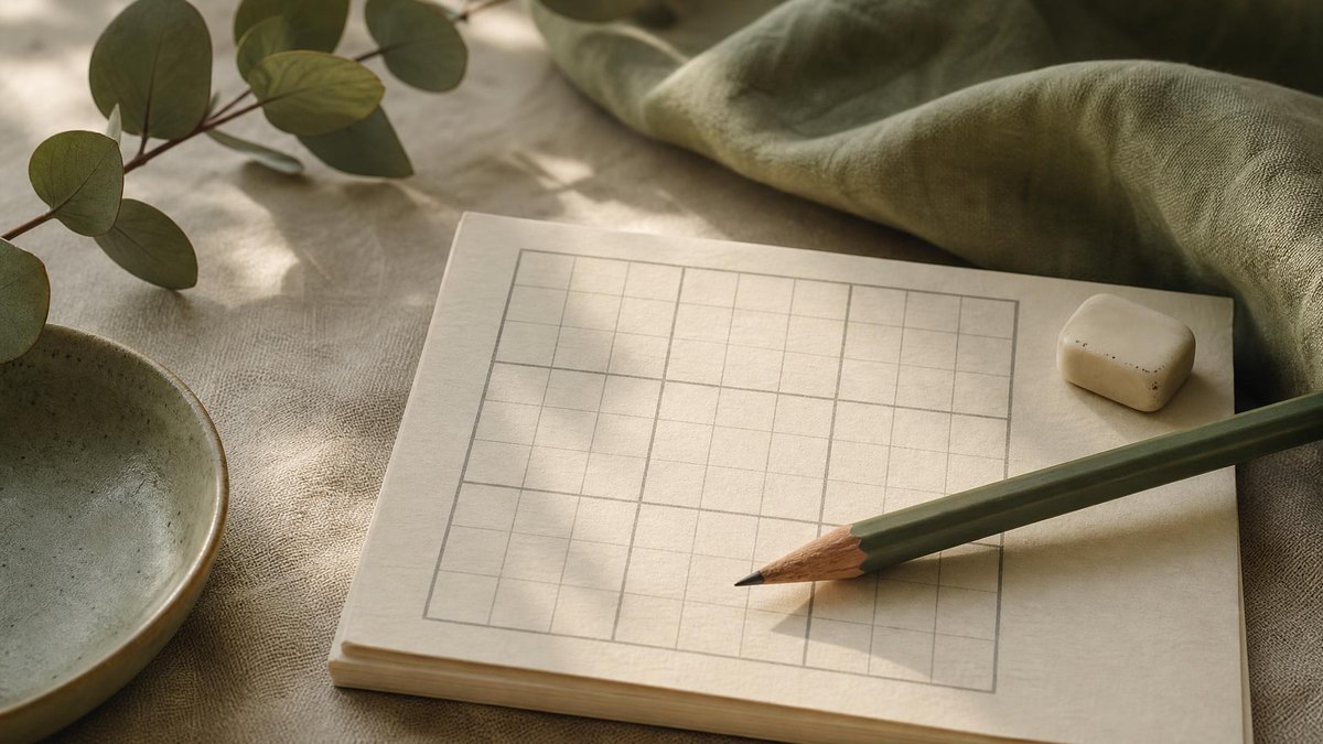 A calm editorial still life for How to Use Small Pencil Marks on Paper Sudoku