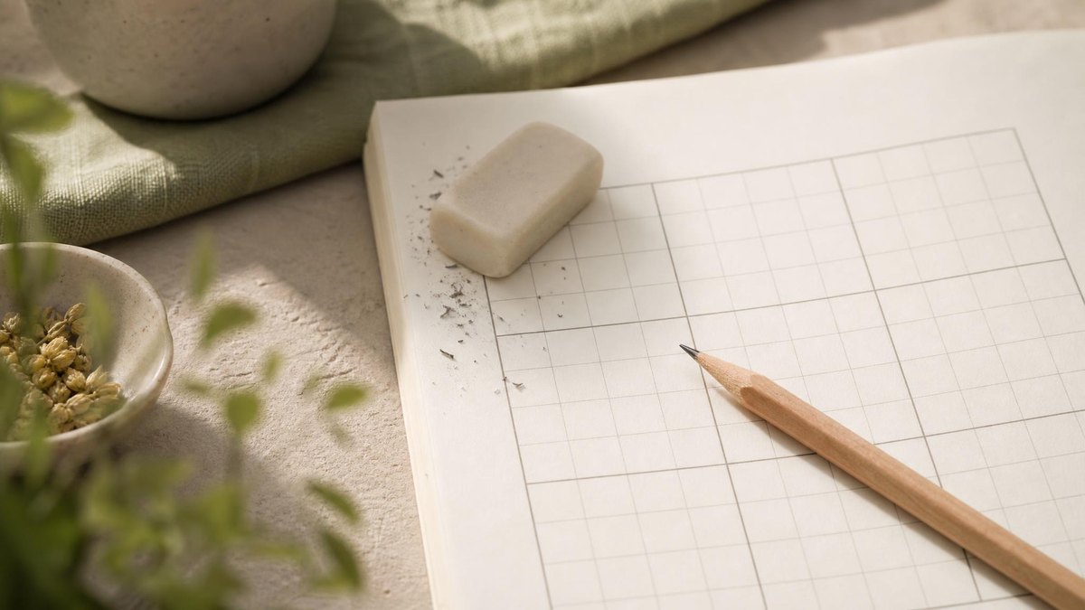 A calm editorial still life for How to Repair Sudoku Notes After a Mistake