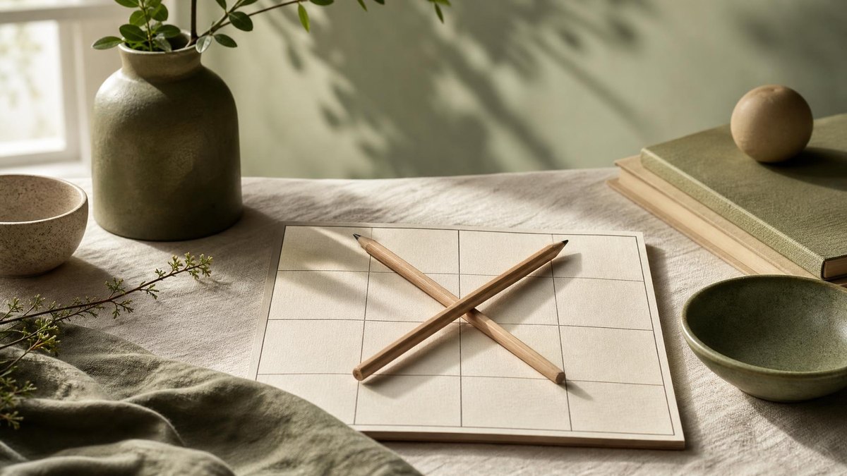 A calm editorial still life for How to Find an X-Wing in Sudoku Without Over-Searching