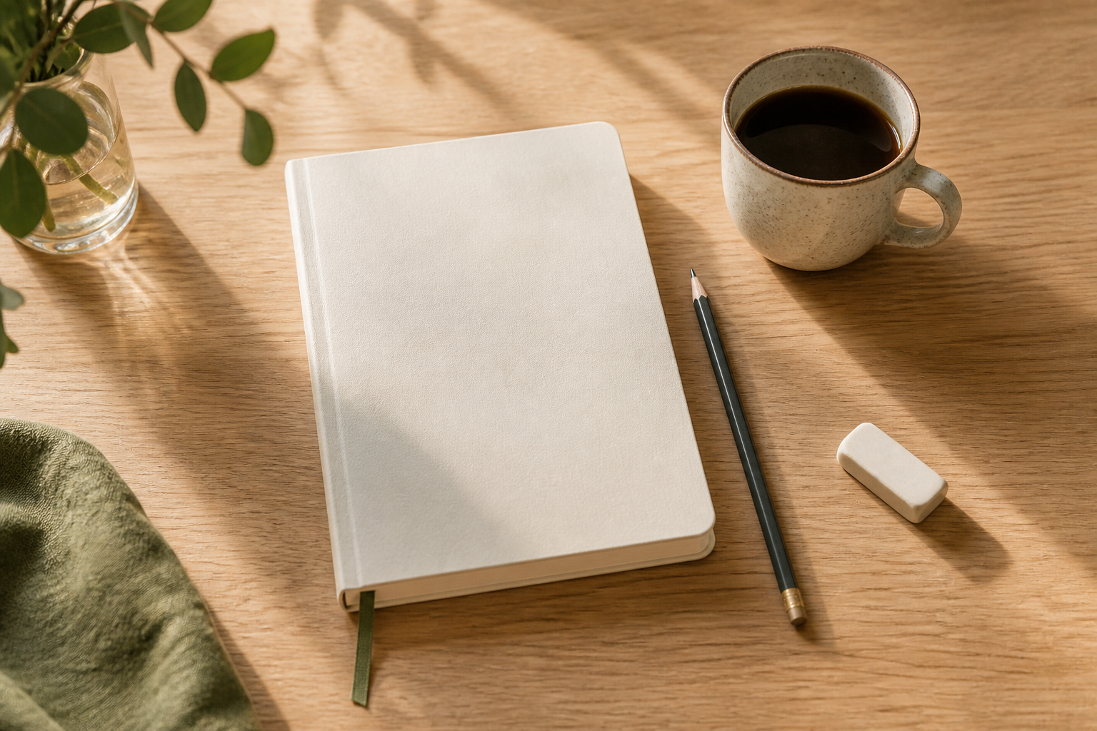 A warm desk prepared for calm pencil-and-paper Sudoku practice