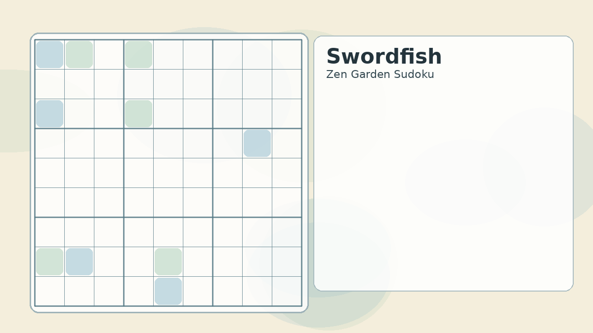swordfish Sudoku technique diagram